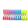 MSV 100399 - Confezione di 12 mollette da bucato, realizzate in Due Materiali, Colore: Rosso/Verde/Giallo/Blu, 8,5 x 1,6 x 0,1 cm