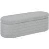 HOMCOM Panca Fondo Letto in Tessuto Teddy con Vano Contenitore, 116x41x40.5cm, Grigio Chiaro