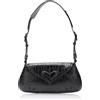 Pinko 520 Shoulder Classic Pelle ST. Cocco Lucido, Borsa Donna, Z99B_Nero Limousine Block Color, Taglia Unica