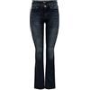 ONLY ONLBLUSH Life Mid Flared REA409 Jeans, Blue Black Denim, M/34 da Donna