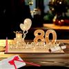 Songlypian 80 Anni Regali,Regalo di Denaro Compleanno 80 con Catena Luminosa LED,80° Compleanno Decorazione,Biglietto Auguri Compleanno 80 Anni,Libro Degli Ospiti in Legno,Regali per il 80° Compleanno Uomo Donna
