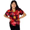 King Kameha Funky-Bluse-Camicie-Hawaiana, Manica-Corta, Surf, Rosso, 3XL