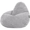 icon Dalton Pouf Bambini, Grigio, Velluto a Coste, Poltrona Sacco con Riempimento Incluso, Sedia Bambini, Mobili Camera da Letto