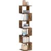 YITAHOME Libreria angolare a 5/6 ripiani, in legno, a forma di S, scaffale aperto, autoportante, per soggiorno, studio, ufficio, rustico, 180 x 30 x 30 cm