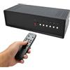 VBESTLIFE Commutatore Altoparlante a Doppio Canale, Selettore Commutatore Altoparlante Amplificatore a 2 Vie da 500 W (2 in 4 Out o 4 in 2 Out) con Telecomando (Spina UE)