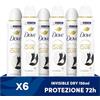Dove Deodorante Spray Advanced Care Invisible Dry, con Formula Idratante e Delicata sulla Pelle, Formula Anti-macchia, Pelle Asciutta Fino a 72 Ore, Deodorante Uomo e Donna, 6 Pezzi da 150ml