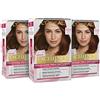 L'Oréal Paris Tinta Capelli Excellence, Copre il 100% dei Capelli Bianchi, a Lunga Durata, 4.54 Castano Mogano Ramato, Confezione da 3