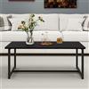 VERFARM Moderno tavolino rettangolare da salotto con struttura in metallo, design industriale, facile da montare, tavolino in legno, 90 x 45 x 42 cm, nero