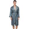 MODSGUE Vestaglia da uomo in raso leggero accappatoio kimono robe seta pigiama da uomo sottile lounge e biancheria da notte, verde, L