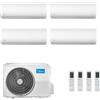 Midea Condizionatore Midea Quadri Split Inverter serie XTREME PRO GREEN 9000+9000+12000+18000 Btu con M4O-36 R-32 Wi-Fi integrato