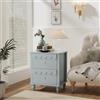 UEV Set di 2 Comodini, Tavolino Laterale con Design a Onde, Tavolino da Divano Colorato, 2 Cassetti Portaoggetti, per Soggiorno, Camera da Letto, Ufficio, 50 x 40 x 60 cm, Blu