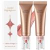 Crsetmyth Illuminante Liquido Blush 2PCS - Luci Vibranti E Colore Naturale per Un Effetto Brillante, Facile Da Applicare, Set Completo per Contouring E Makeup (Honey Melon Orange)