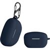 kwmobile Custodia Silicone Cuffie Compatibile con Sony WF-1000XM5 Cover - Custodia Porta Auricolari con Moschettone - Case blu scuro