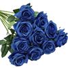 RHQFDM 12 Pezzi Rose Artificiali,51cm Rose Finte per Decorazioni,Fiori Artificiali di Seta,Rose Artificiali Realistiche,Rose Finte per Decorazione Della Casa,Giardino e Matrimonio(Blu)