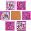 PracticDomus Set di 6 Sottobicchieri Giordano di Ponzano® per Bicchieri, Tazze, Fiori o Candele sul Tavolo con Base in Sughero. Quadrato 10 cm. Edizione (Printemps)
