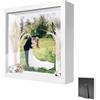 OUTALIZ Cornice portafoto da riempire, profonda da riempire, 25 x 25 cm, con pannello acrilico trasparente, cornice 3D, profondità 3 cm, per regalo di nozze, colore bianco