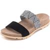 JOMIX Ciabatte Estive da Donna Eleganti Pantofole da Spiaggia Traspiranti e Confortevoli Suola Ortopedica Ergonomica Facile Camminare Senza Fatica WFC250150-1 (Nero,40)