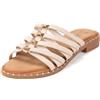JOMIX Ciabatte Estive da Donna in Pelle Pantofole da Spiaggia Eleganti Morbide e Antiscivolo Cuscino Resistente All'usura Facile da Pulire WFC250362-7 (Beige,39)
