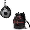 Lucywey Borsa Rete per Palloni Sportivi 2 in 1 Set, Sacchetto Calcio/Basket con Coulisse Impermeabile e Tracolla Regolabile, Leggero (80g) Portatile per Palestra, Viaggio, Casa - 35x25cm +31x23cm