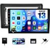 CAMECHO Android 13 Autoradio con Navigatore GPS per Fiat Panda 2003-2012, Schermo da 9 Pollici Stereo 2 DIN con Bluetooth FM/RDS Mirror Link WiFi SWC+Canbus+Mic