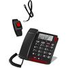 Amplicomms Telefono Anziani Amplificato Salvavita Telesalvavita Telesoccorso SOS Pendente Telecomando Bracciale Polso SalvaLaVita Emergenza Volume Amplificato Compatibile Apparecchi Acustici