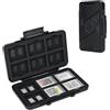 JJC Supporto per schede di memoria per 24 micro SD, SDXC, SDHC + 12 CFexpress Type-B/XQD, antiurto, per micro SD TF