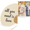 Fisura - Ventaglio originale con scritta All You Need Is Love. Accessorio elegante per matrimonio, colore bianco. Realizzato in carta e legno. Perfetto per l'estate. Dimensioni: 21 cm x 29 cm.