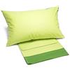 Caleffi 63509 Cotone Bikolor Copriletto Lenzuola per Matrimoniale Letto, Verde