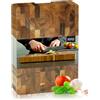 NIRO Tagliere da Cucina Professionale XXL in Legno Naturale di Noce, SPESSORE 6 CM, Dimensioni 60 x 40 x 6 cm, Atossico, Legno Massello Pregiato, Vassoio da Portata, Design Unico
