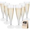 MA MAISON Flute da Champagne 100 ml Eleganti Calici in Plastica Riutilizzabili, Resistenti, Trasparenti, Riciclabili - Flute per Feste Calici di Vino- Bicchieri Lavabili Colorati (Trasparenti - 48 Pz)