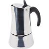 ILSA Elly, Caffettiera Espresso per Induzione, Acciaio Inox 18/10 , Argento, 4 tazze