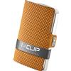I-CLIP Portafoglio in acciaio inossidabile con fermasoldi intercambiabili - Portafoglio sottile - Portafoglio in pelle - Portacarte in acciaio inossidabile- Milanaise Beige satinato