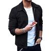 Oanviso Giacca da Uomo Casual Camoscio Cappotto con Risvolto Colore Solido Slim Fit Autunno Giacca a Maniche Lunghe Cappotti Moda Giubbotto Classico Bomber Jacket Primavera A Nero S