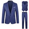 Generic Abiti formali da uomo 3 pezzi vestibilità regolare, abiti classici da uomo slim fit classico blazer gilet pantaloni set business matrimonio cena formale due bottoni smoking abito da uomo monopetto