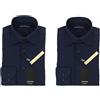 VEQUÈ Set 2 Pezzi Camicia Uomo Slim Cotone Elegante Elasticizzata Moda Camicie Alta Sartoria Formali (IT, Testo, XXL, Regular, Regular, Nero + Nero)