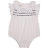 Gocco Ranita con Nido de Abeja Vestito, Bianco, 9-12 Mesi Bimba