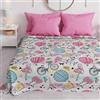 PETTI Artigiani Italiani - Copriletto Bambino Bambina Primavera Estate 225 x 260 Un Posto e Mezzo, Coperta Leggera Una Piazza e Mezzo Fantasia Paris Chic, 100% Made in Italy