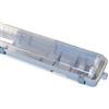 VELAMP Vuota NEPF218 Esterno Impermeabile IP65 per 2 Tubi LED. Plafoniera da Giardino. Pre Cablata. Montaggio Semplice. Lunghezza 66,5cm, Grigio
