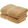Superior - Set di Asciugamani in Cotone Egiziano 900 Grammi, 2 Pezzi, Toast