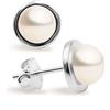 Secret & You Orecchini da donna e ragazza in argento Sterling e perle d' acqua dolce bianche di acqua dolce a bottone, disponibile in 3 taglie. 7 mm, 8 mm, 9 mm | Secret And You