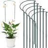 YeahBoom 5 Pezzi Pali di Supporto per Piante,25 × 60cm Regolabili Supporti per Piante Semitondi,Anello di Supporto per Piante,Semitondo Anello di Supporto,per Peonie, Vite, Piante Rampicanti Fiore