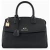 Armani Exchange Jane, Sustainable, Zip Closure, Front Logo, Tela Tote Medium Donna, Nero, Taglia Unica