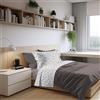 PENSIERI DELICATI Completo Letto 1 Piazza e Mezza 100% Cotone, Completo 180x300 Comprensivo di Lenzuolo Sotto, Lenzuolo Sopra e 1 Federa a due Volant, Made in Italy, Fantasia Dandy Beige