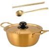 JISADER Pentola per Cucinare Il Ramen Pentola per zuppa in Acciaio Inossidabile e Coperchio Pentola per Noodle istantanei Coreani Pentola per Frutti, 16 Cm
