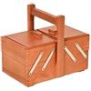 Stafil Cestino cucito porta lavoro 2 piani a scaletta in legno naturale (chiaro), 24 x 14 x 21 cm (Legno scuro - Noce)