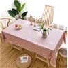 FANIVIN Tovaglia in cotone e lino rettangolo tovaglia ricamata con frange decorazione da tavolo Rosa 110x170cm