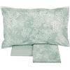 Fazzini completo lenzuola matrimoniali in Puro Percalle di cotone con sovrastampa in lacca bianca art. Kimono (Gray Green 233)