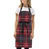 FVFV Plaid Scozzese Rosso Vintage Grembiule Regolabile Grembiuli da Cucina Cuoco con 2 Tasche Donna Uomo Chef Ristorante Cottura Pulizia Domestica