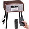 Auna Giradischi Bluetooth per Dischi in Vinile, Lettore Vinile a 3 Velocità, Giradischi Vinili Vintage con Casse Stereo e Piedi, Gira Dischi per Vinile CD USB, MP3, Radio FM/DAB+ con Telecomando