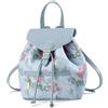 NICOLE & DORIS Zaino da Donna Piccolo Zainetto Elegante Borsa Zaino Mini con Stampa Zaino Antifurto Pelle PU Daypack Zainetti Fiori per Scuola Uscire Viaggi Blu